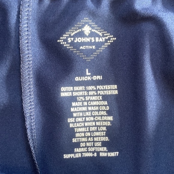 St. Johns Bay Navy Blue Skort Quick Dri Tennis Golf Elastic Waist Size L - Picture 4 of 4